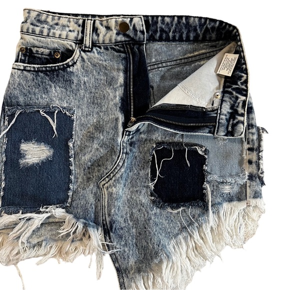 Retrofēte Irene acid wash denim jean skirt XS - Picture 5 of 16